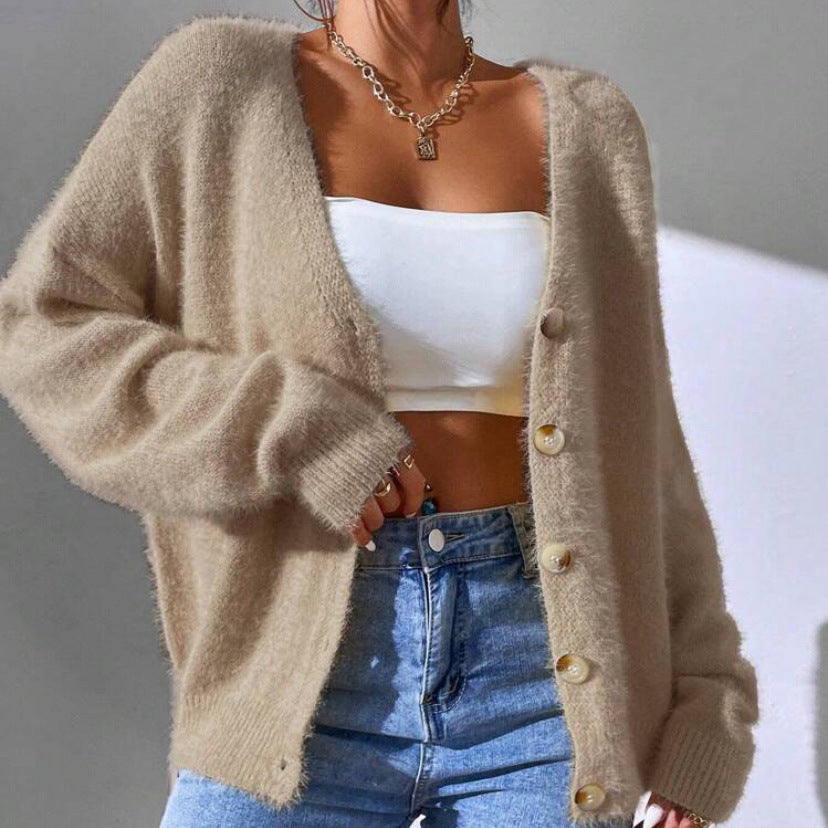 CECILE | Cardigan et vison Montclair de Luxe - Luviera Fashion