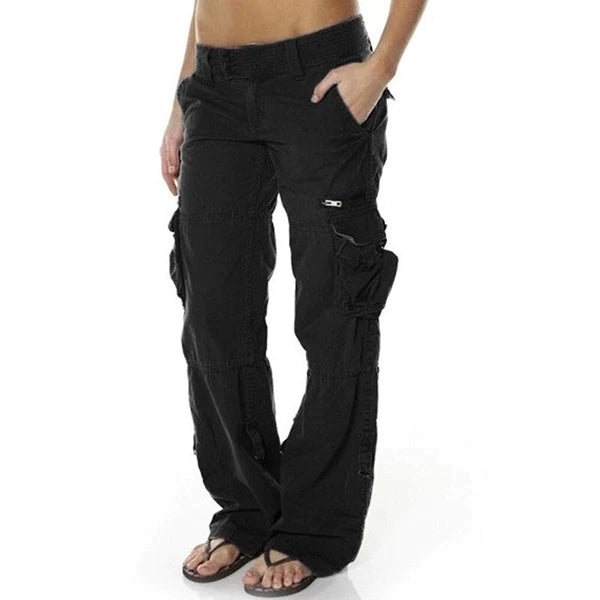 IZARAH | Pantalon cargo féminin avec poches pratiques - Luviera Fashion
