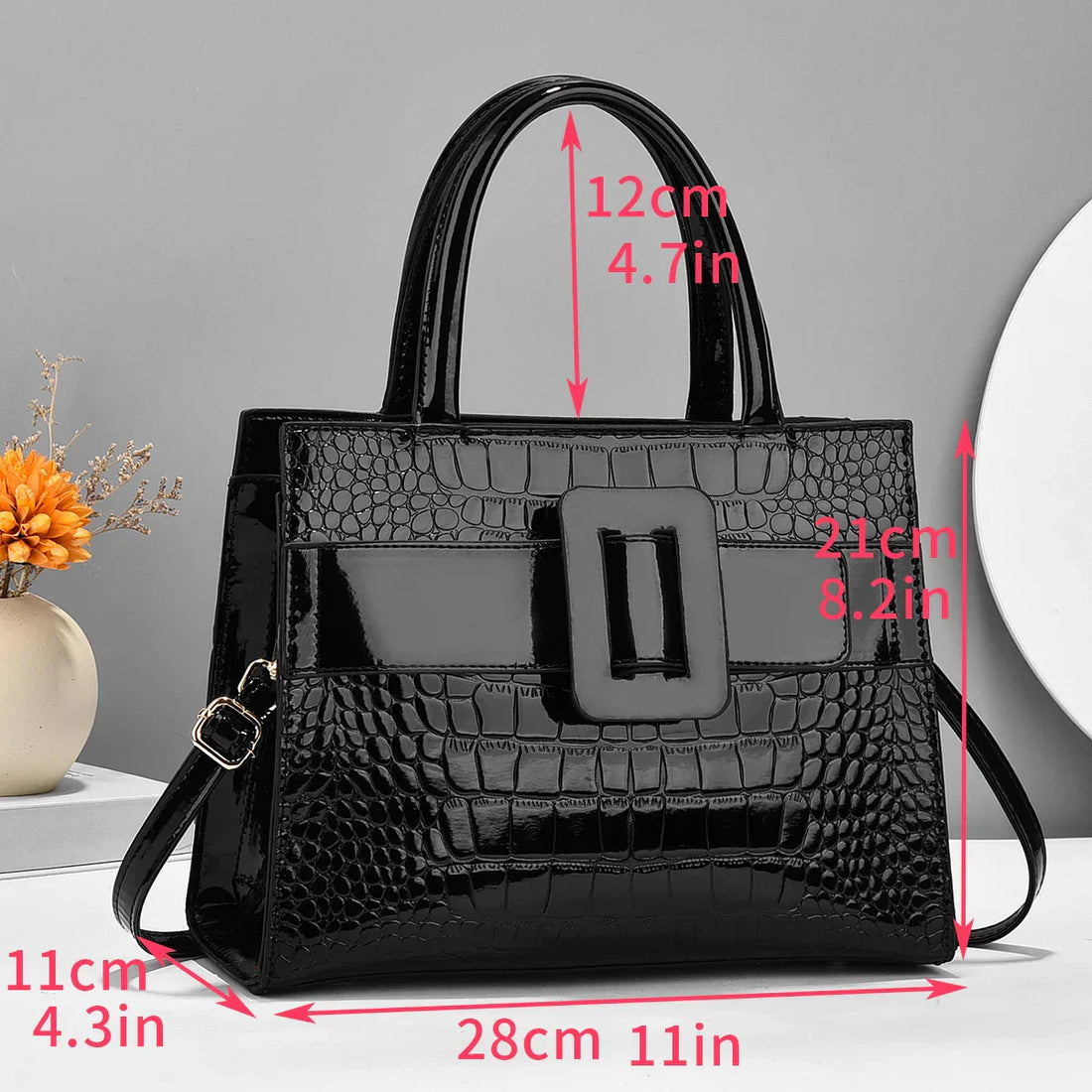 ZAHRA | Sac motif croco