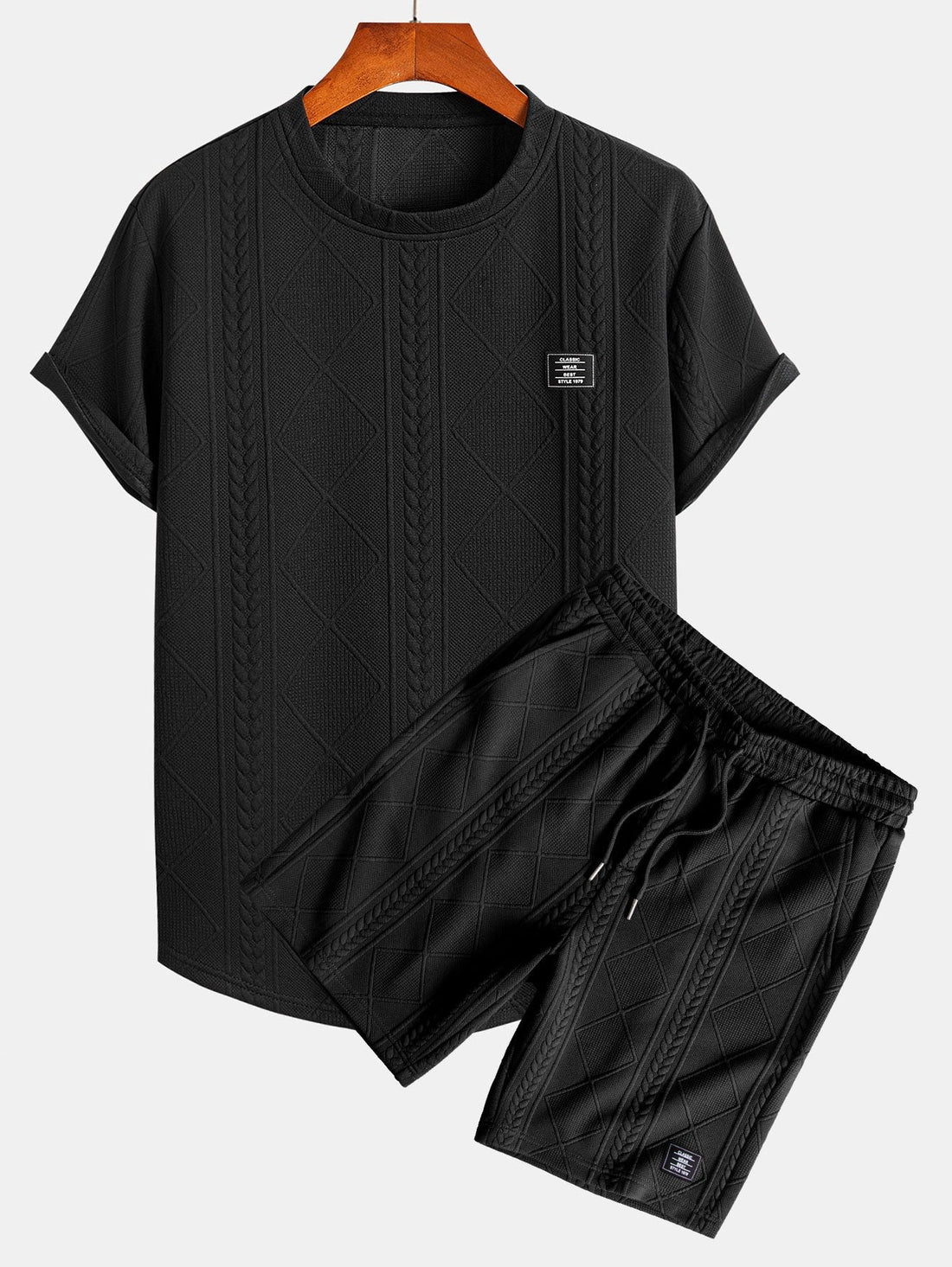 Ensemble T-shirt à manches courtes et shorts à motif géométrique