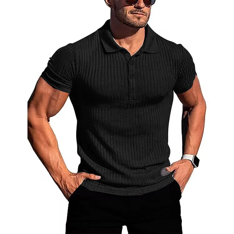 Confortable & Élégant Polo Respirant pour Hommes avec Patte de Boutonnage