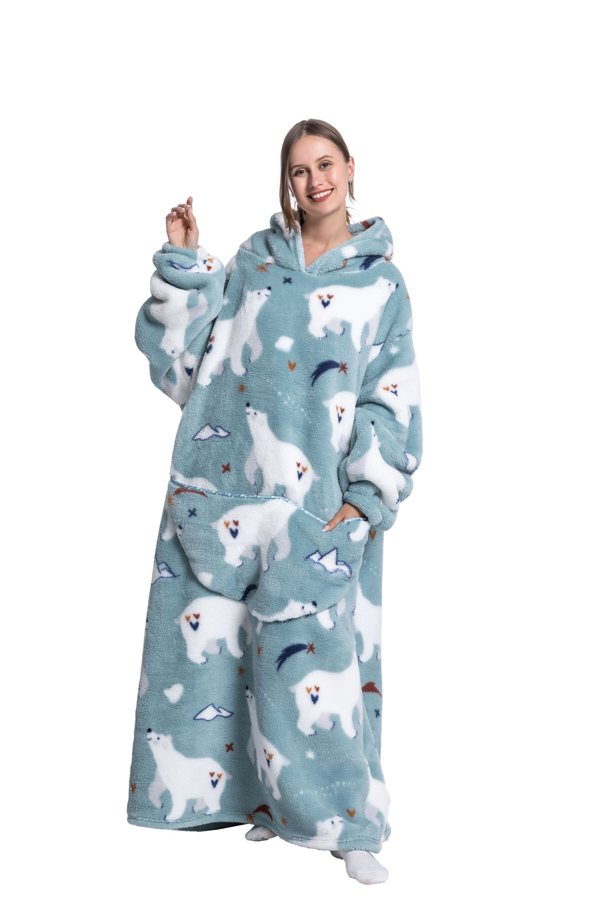 ALIX- Couverture chaude en polaire avec capuche - Luviera Fashion